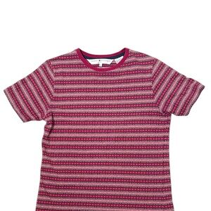 Vintage‎ Y2K Tommy Hilfiger textured knit Striped Red Tee medium country print